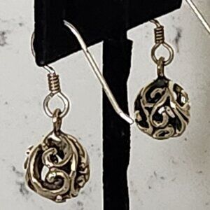 Silver Ball Drop Earrings